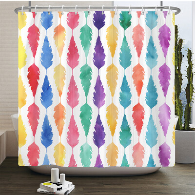 Neperšlampama poliesterio spalvinga dušo užuolaida Moderni spalvota spauda vonios kambario užuolaidai Ilga 180*200cm Dušo užuolaidos Cortina
