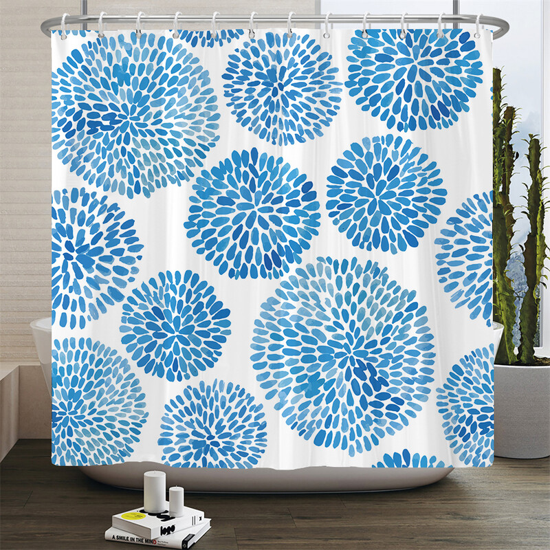 Neperšlampama poliesterio spalvinga dušo užuolaida Moderni spalvota spauda vonios kambario užuolaidai Ilga 180*200cm Dušo užuolaidos Cortina