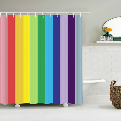 Aukštos kokybės geometrinio rašto spausdintas audinys Dušo užuolaidos Vonia Neperšlampami gaminiai Vonios kambario dekoras su 12 kabliukų