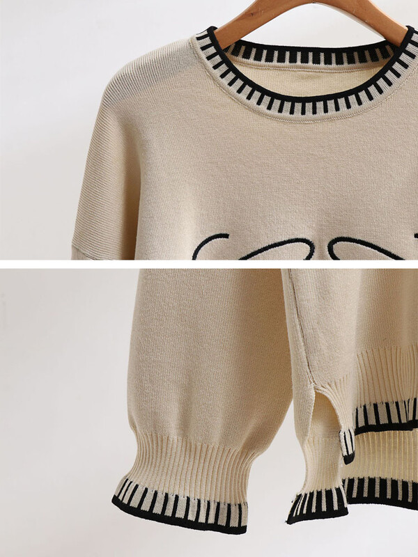 Design coreean Tricotat Seturi 2 piese Ocazional Tricoturi cu mânecă lungă Pulover Topuri Costume Femei Pantaloni de sport cu talie înaltă Conjuntos