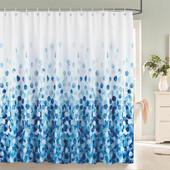 Minimalistinio meno poliesterio audinio akvarelės lapai augalas su gėlėmis vonios kambario dekoru Dušo užuolaida 180*180cm su kabliukais