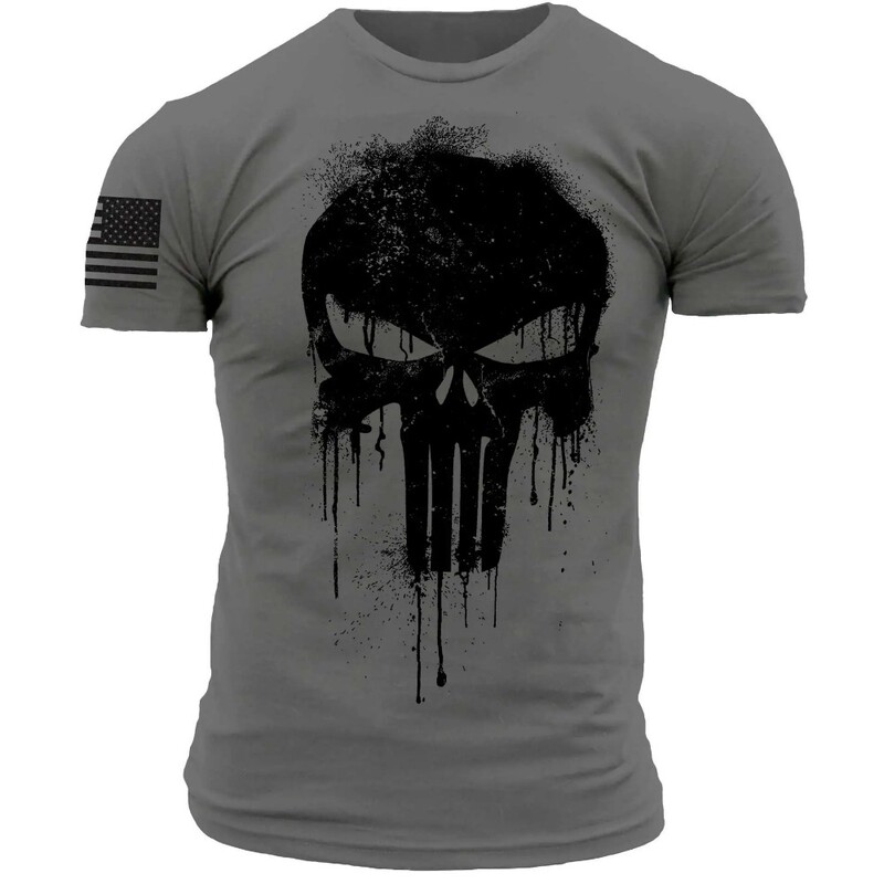 Vīriešu 3D Patriotic Military Skull Printed T-krekls ar īsām piedurknēm