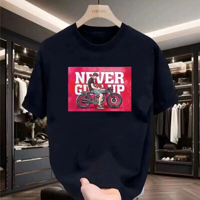 Tricou cu mâneci scurte din bumbac pentru bărbați și femei noi, tricou largi cu imprimeu Harley retro american Rock pentru motociclete