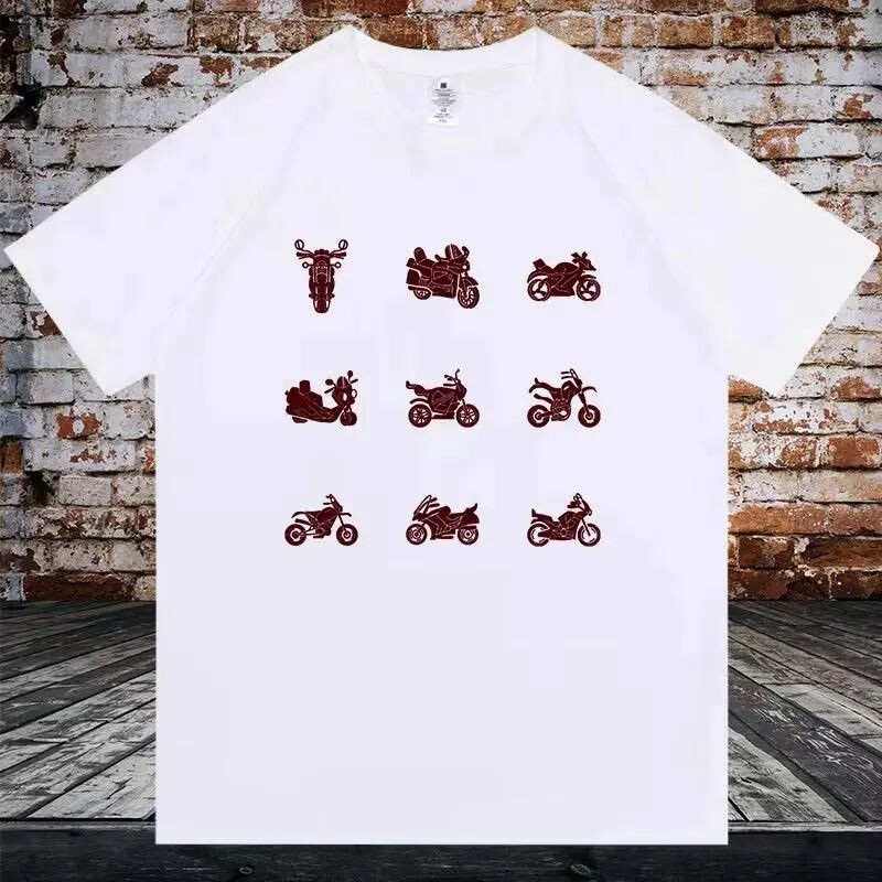 Tricou cu mâneci scurte din bumbac pentru bărbați și femei noi, tricou largi cu imprimeu Harley retro american Rock pentru motociclete