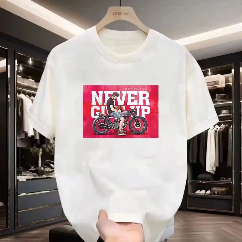 Tricou cu mâneci scurte din bumbac pentru bărbați și femei noi, tricou largi cu imprimeu Harley retro american Rock pentru motociclete