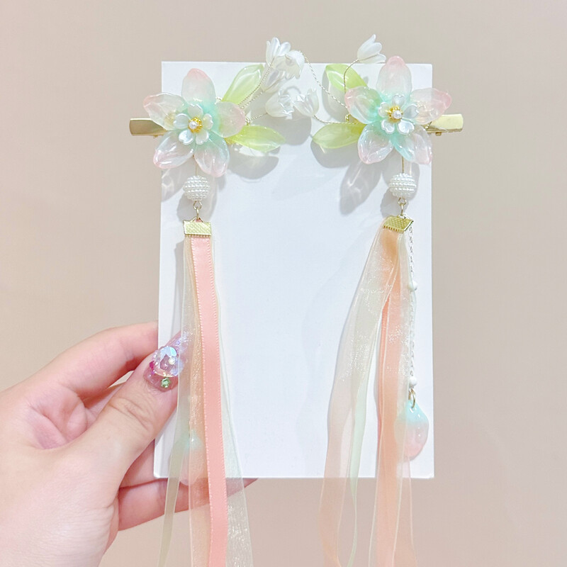 Accesorii de păr cu ciucuri pentru fete în stil antic Hanfu, agrafă de păr cu pandantiv cu flori, agrafă de păr pentru fete