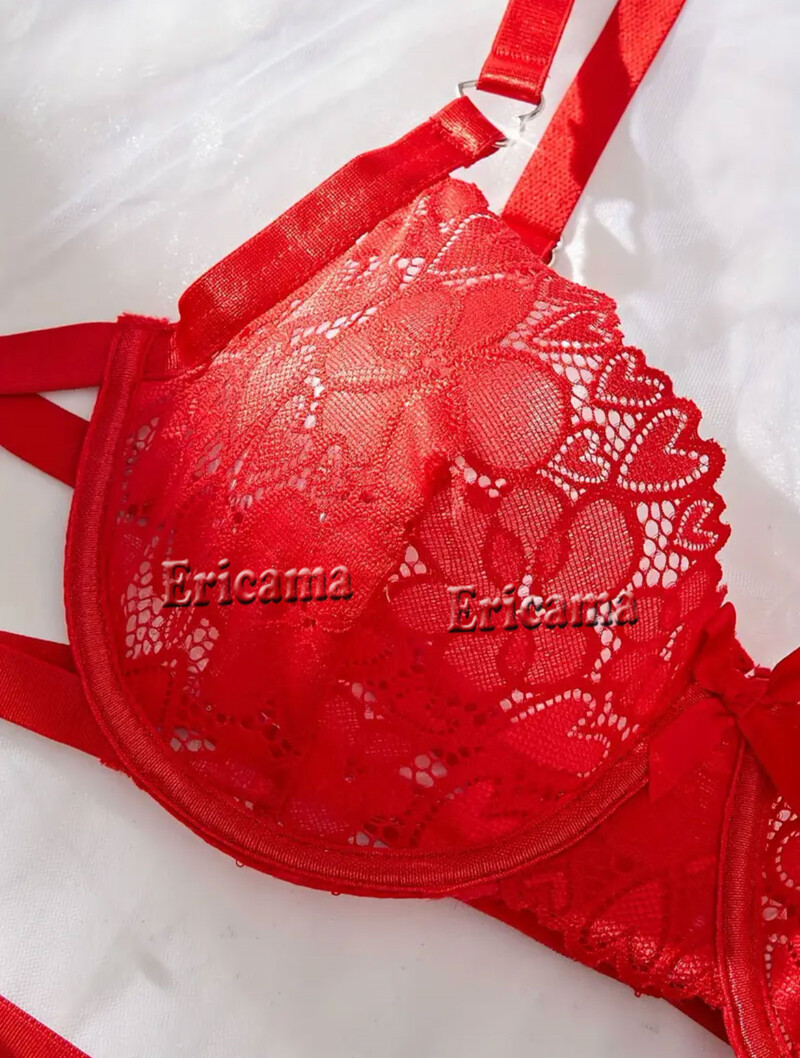 Lenjerie sexy din dantelă Lenjerie erotică din dantelă, transparentă, sexy, set de sutien și jartieră, lenjerie sexy, erotică, sexy