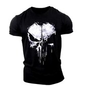 2024-es Punisher Skull férfi póló Harajuku Street Top Fitness Sportruházat Stretch lélegző nagyméretű ing Férfi ruházati felsők