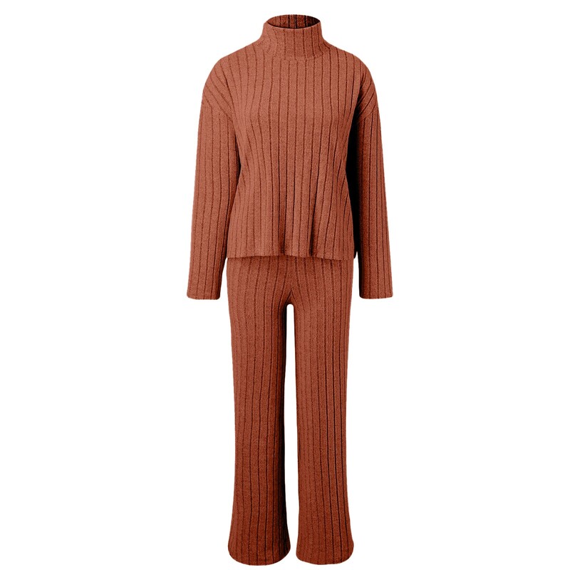 Sieviešu apģērbu uzvalks ar augstu kaklu, garām piedurknēm rudens braucieniem, jauns, atbilstošs trikotāžas komplekts, dāmu Harajuku stila populārs bikškostīms