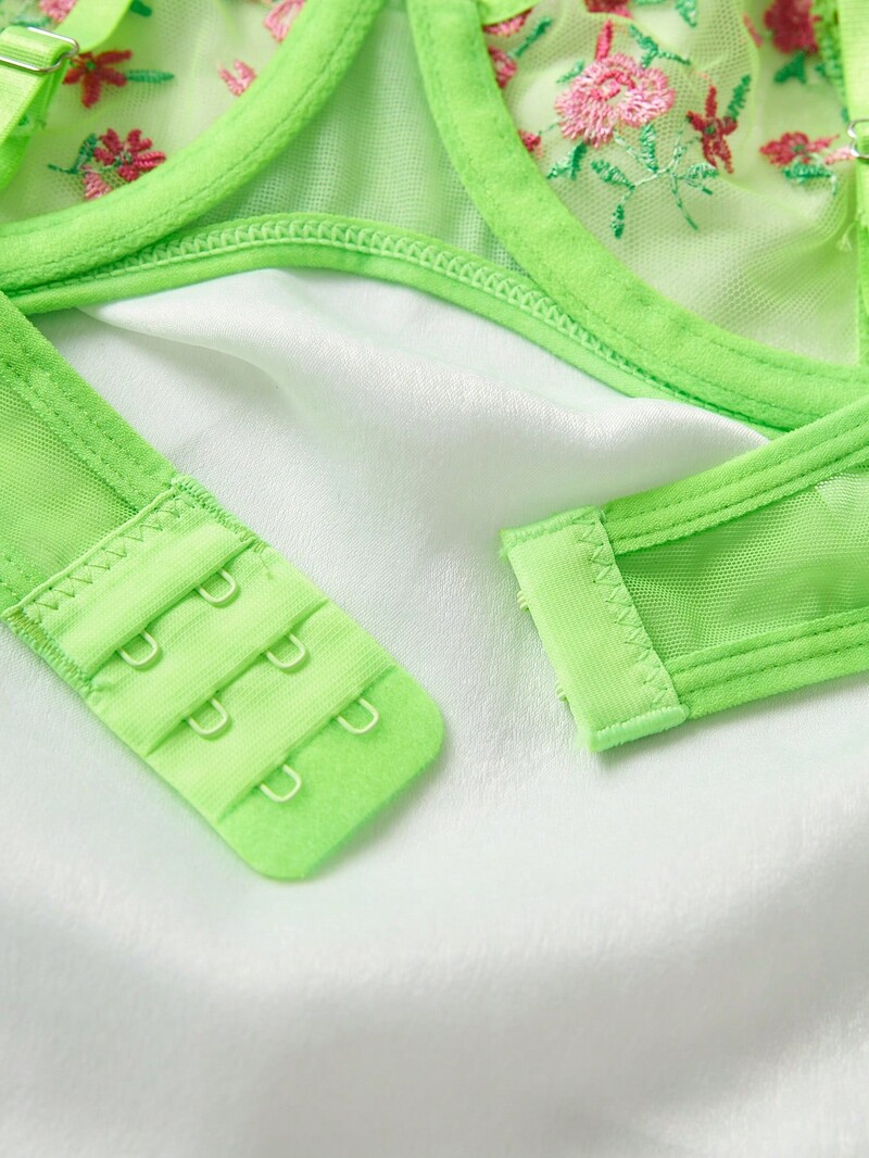 Sievietes 2 dab. 2023. gada apakšveļas komplekts, seksīgs, ziedu izšuvums, apakšveļa, caurspīdīgs, mežģīnes, īss ādas kopšanas komplekts. Delikāts pasaku komplekts