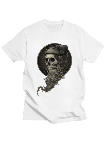 2024 за мъже Pure Viking Berserker T-shirt Графични тениски Men Winya Skull Beard T Shirt Gothic Tee Fitted Clothing Y2k