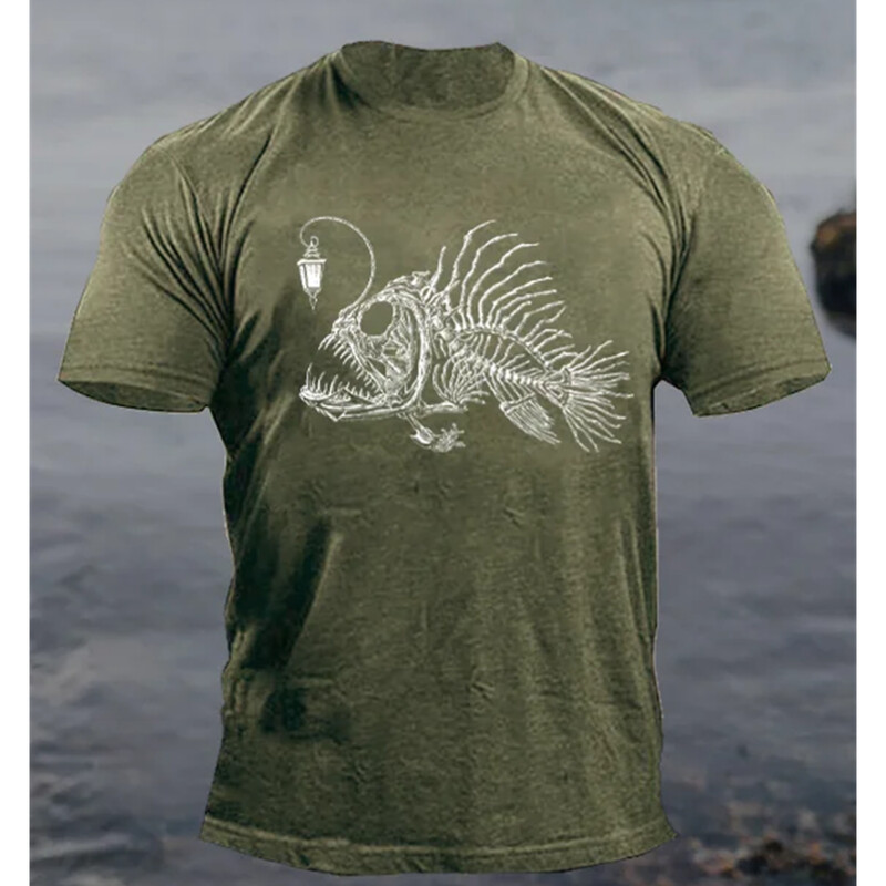 Dzīvnieku T-krekls vīriešiem Laternas Zivis 3D Print
