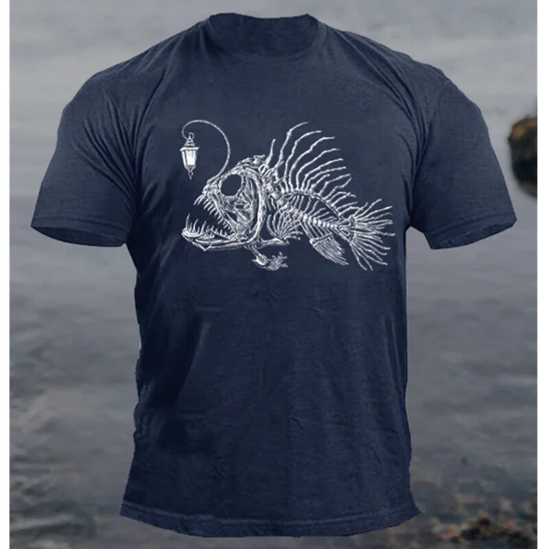 Dzīvnieku T-krekls vīriešiem Laternas Zivis 3D Print