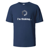 I'm Thinking Funny Print T-Shirt Летни тениски за мъже, жени 100% памук О-образно деколте Oversize Ежедневни къси ръкави Streetwear Basic Top