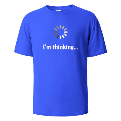 I'm Thinking Funny Print T-Shirt Летни тениски за мъже, жени 100% памук О-образно деколте Oversize Ежедневни къси ръкави Streetwear Basic Top