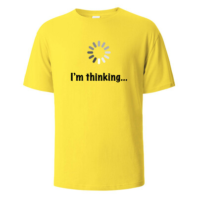 I'm Thinking Funny Print T-Shirt Летни тениски за мъже, жени 100% памук О-образно деколте Oversize Ежедневни къси ръкави Streetwear Basic Top