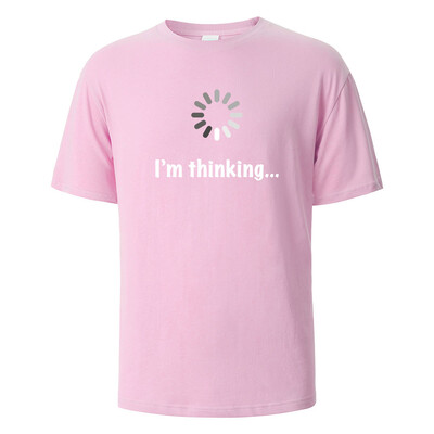 I'm Thinking Funny Print T-Shirt Летни тениски за мъже, жени 100% памук О-образно деколте Oversize Ежедневни къси ръкави Streetwear Basic Top