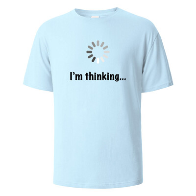 I'm Thinking Funny Print T-Shirt Летни тениски за мъже, жени 100% памук О-образно деколте Oversize Ежедневни къси ръкави Streetwear Basic Top