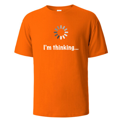 I'm Thinking Funny Print T-Shirt Летни тениски за мъже, жени 100% памук О-образно деколте Oversize Ежедневни къси ръкави Streetwear Basic Top