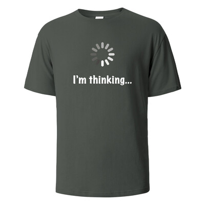 I'm Thinking Funny Print T-Shirt Летни тениски за мъже, жени 100% памук О-образно деколте Oversize Ежедневни къси ръкави Streetwear Basic Top
