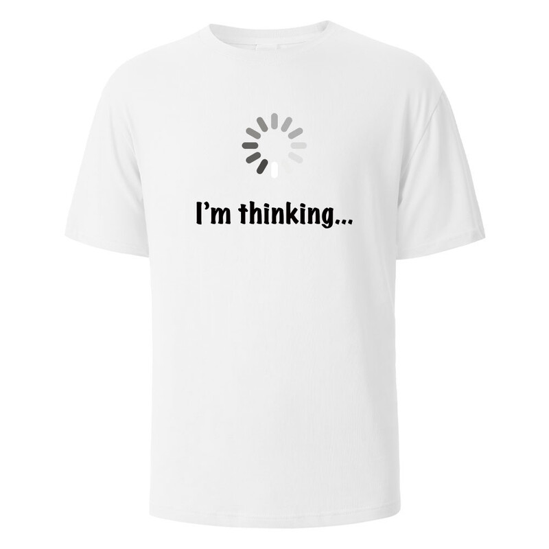 I'm Thinking Funny Print T-Shirt Летни тениски за мъже, жени 100% памук О-образно деколте Oversize Ежедневни къси ръкави Streetwear Basic Top