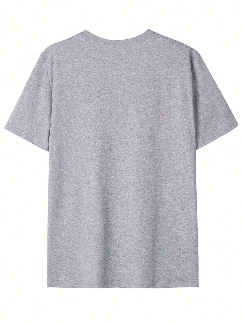 Vīriešu 100% kokvilnas vasaras brīvs un ērts Bird Graphic apdrukāts slim fit ikdienas sporta T-krekls ar apaļu kakla izgriezumu ar īsām piedurknēm