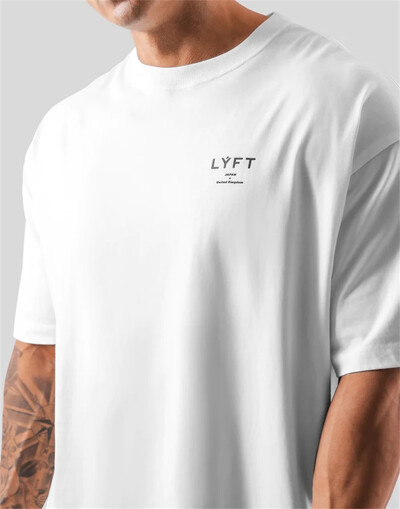 ONE POINT LYFT Print Big T-särk Meeste Jooksmine Sport Jõusaal Fitness Treening Oversized 100% Puuvillane T-särk Meeste Kulturismi T-särk