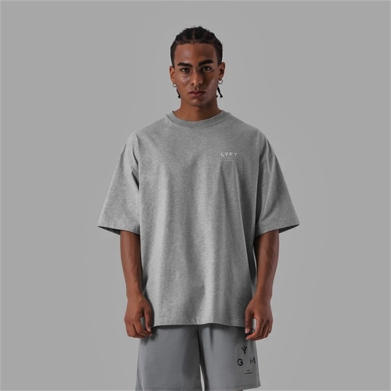 ONE POINT LYFT Big T-shirt s printom Muškarci Trčanje Sport Gym Fitness Training Prevelika majica s kratkim rukavima od 100% pamuka Muške majice za bodybuilding