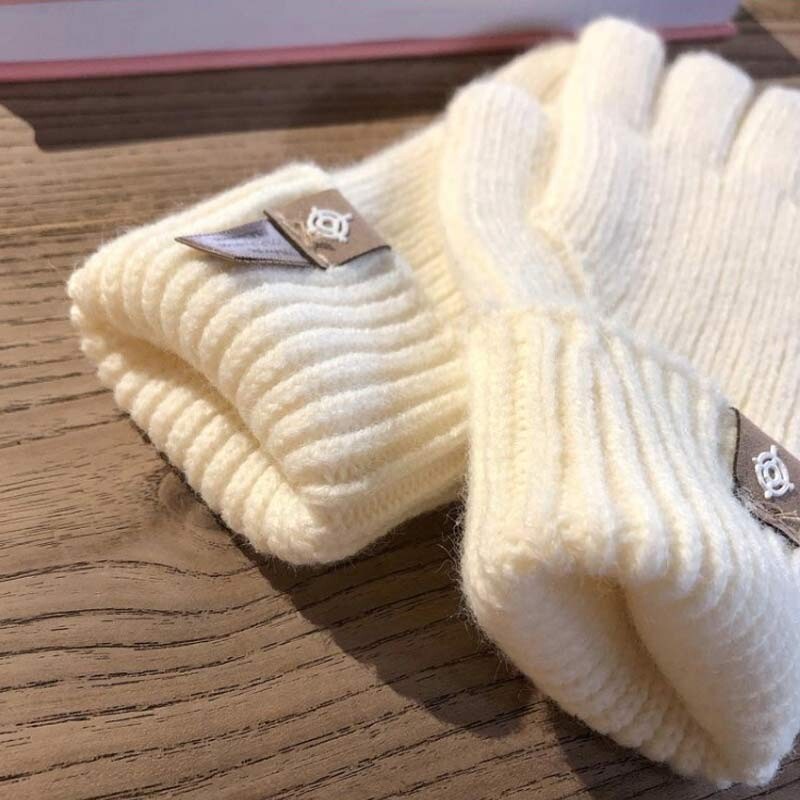 Uued ühevärvilised soojad kindad sügistalvised silmkoelised eraldavad sõrmed puutetundlikud ekraaniga labakindad mitmevärvilised minimalistlikud pehmed kindad