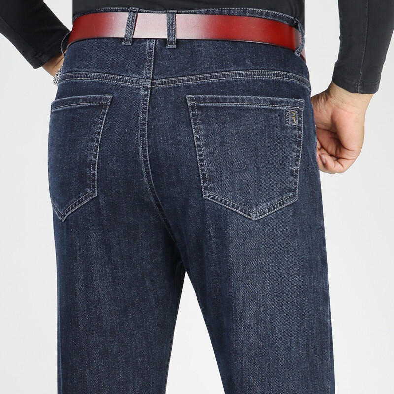 Дънкови дънки с висока талия за мъже Панталони Плюс размер 40 42 Модни дизайнерски дънки Панталони за мъже Street Wear Прави свободни есенни