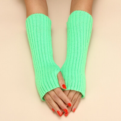 Naiste pikad sõrmedeta kindad kootud labakindad talvekäesoojendaja punk gooti meisterdamise kudumiskinnas Y2K tüdrukutele soliidsed kindad varrukad