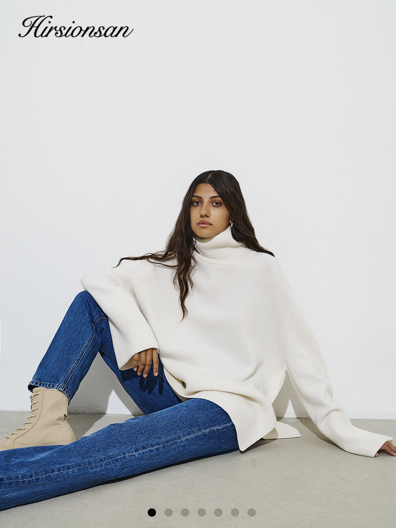 Hirsionsan elegants bruņurupuča kakla rudens ziemas džemperis sievietēm, mīksts, silts pamata trikotāžas džemperis, brīvs ikdienas sieviešu džemperis 2024