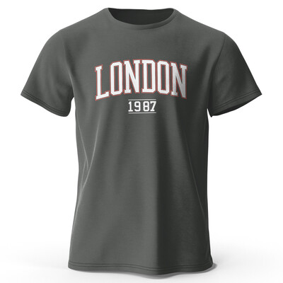 Meeste London 1987 Vintage T-särk Sport 100% puuvillase trükiga ülisuured t-särgid meestele Naiste spordirõivaste topid