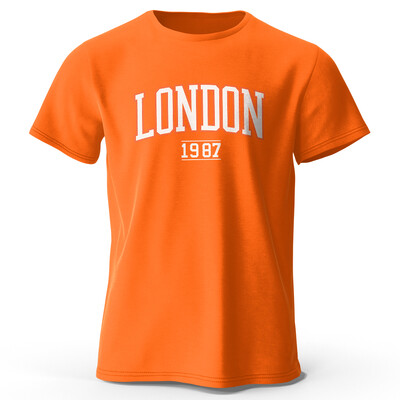 Meeste London 1987 Vintage T-särk Sport 100% puuvillase trükiga ülisuured t-särgid meestele Naiste spordirõivaste topid