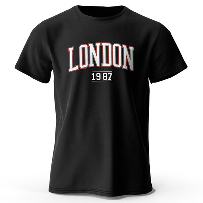 Meeste London 1987 Vintage T-särk Sport 100% puuvillase trükiga ülisuured t-särgid meestele Naiste spordirõivaste topid
