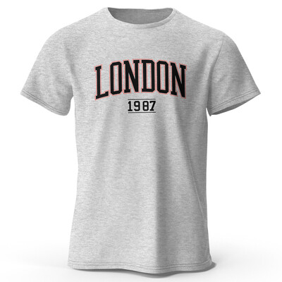 Meeste London 1987 Vintage T-särk Sport 100% puuvillase trükiga ülisuured t-särgid meestele Naiste spordirõivaste topid