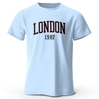 Meeste London 1987 Vintage T-särk Sport 100% puuvillase trükiga ülisuured t-särgid meestele Naiste spordirõivaste topid