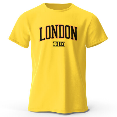 Meeste London 1987 Vintage T-särk Sport 100% puuvillase trükiga ülisuured t-särgid meestele Naiste spordirõivaste topid