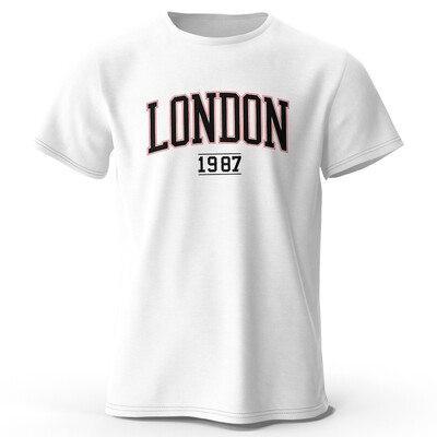 Meeste London 1987 Vintage T-särk Sport 100% puuvillase trükiga ülisuured t-särgid meestele Naiste spordirõivaste topid