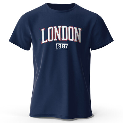 Meeste London 1987 Vintage T-särk Sport 100% puuvillase trükiga ülisuured t-särgid meestele Naiste spordirõivaste topid