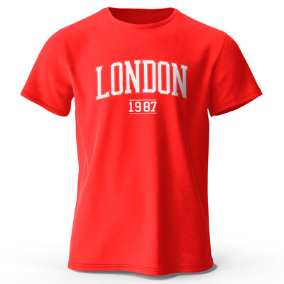 Meeste London 1987 Vintage T-särk Sport 100% puuvillase trükiga ülisuured t-särgid meestele Naiste spordirõivaste topid