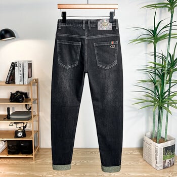 Skinny Vintage Slim Fit ίσιο πόδι Jean Ανδρικό Stretch Κανονικό παντελόνι Unisex Flex Άνεση μέσης Casual φθινοπωρινό τζιν παντελόνι μόδας