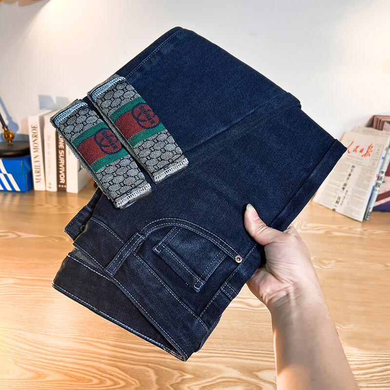 Skinny Vintage Slim Fit Straight Kāju Džins Vīriešu Stretch Regulāras Bikses Unisex Flex Viduklis Komforts Ikdienas rudens Modes Džinsa bikses