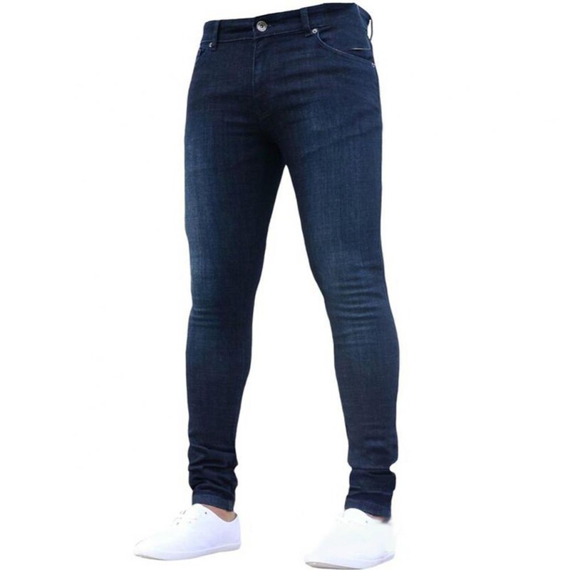 Traperice Plave hlače Streetwear Traper Muške rastezljive modne skinny jeans hlače Duge jesenske zimske muške fit tajice
