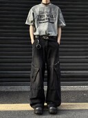 Pavasara hiphopa vīriešu un sieviešu modernas, taisnas kājas, personalizēti vairāku kabatu darba apģērba džinsi pāriem brīvas, platas ikdienas bikses