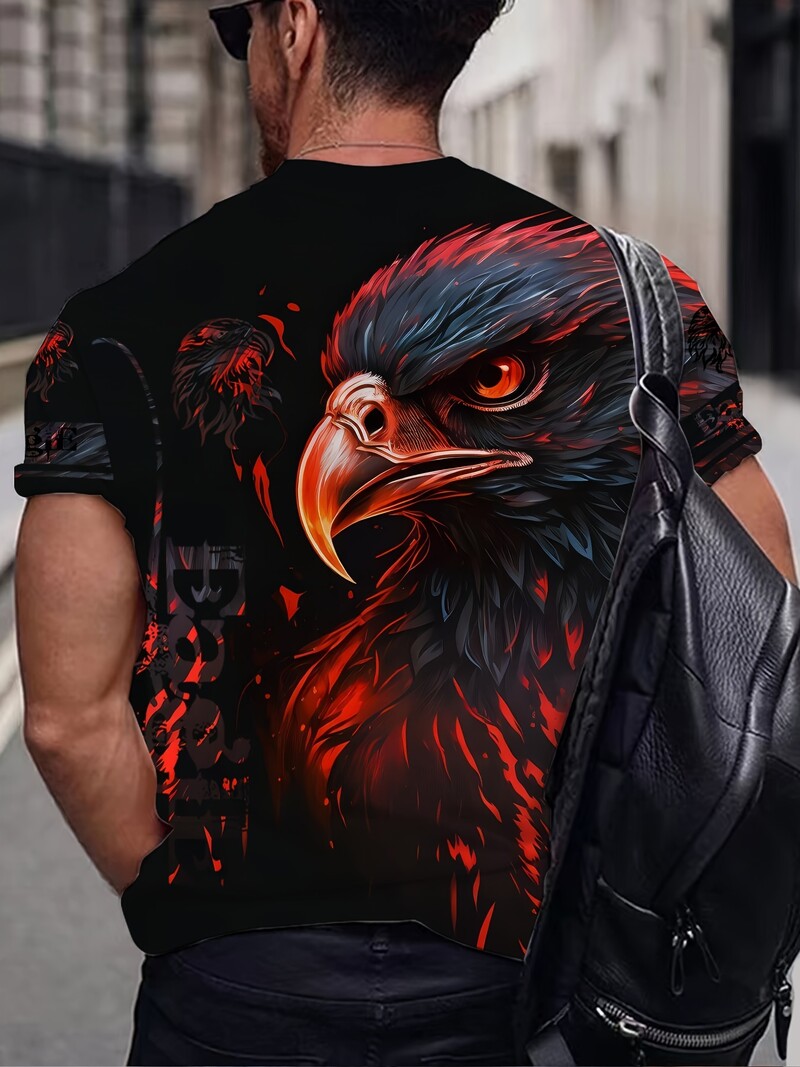 Muška majica kratkih rukava s uzorkom orla, udobna majica kratkih rukava, ljetna, ležerna, modna, prozračna, udobna majica kratkih rukava