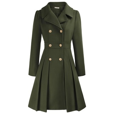 Naiste villane kraavi pealisriided, seelikuäärega, kaherealise kaherealise vooderdusega naiste jope, soojad tänavariided