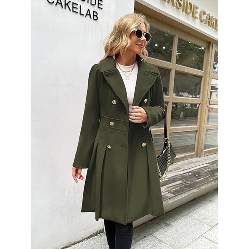 Naiste villane kraavi pealisriided, seelikuäärega, kaherealise kaherealise vooderdusega naiste jope, soojad tänavariided