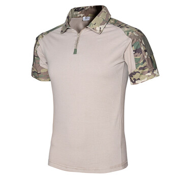 Πουκάμισο Camo Tactical κοντό μανίκι Quick Dry Combat T-shirt Ανδρικό μπλουζάκι παραλλαγής Στρατιωτικό Στρατό Μπλουζάκια πεζοπορίας για υπαίθριο κυνήγι