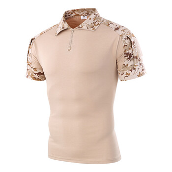 Πουκάμισο Camo Tactical κοντό μανίκι Quick Dry Combat T-shirt Ανδρικό μπλουζάκι παραλλαγής Στρατιωτικό Στρατό Μπλουζάκια πεζοπορίας για υπαίθριο κυνήγι